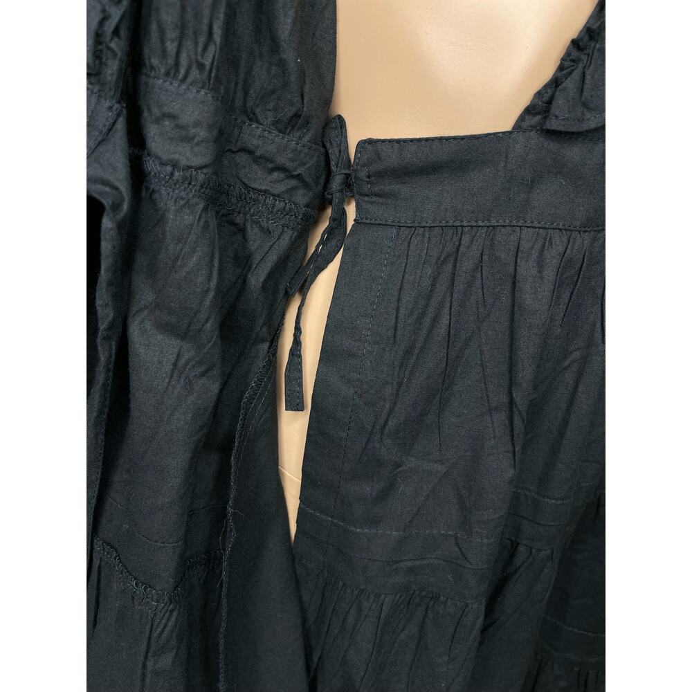 House of Harlow 1960 Ruffled cotton wrap mini dress black size S - Picture 9 of 11